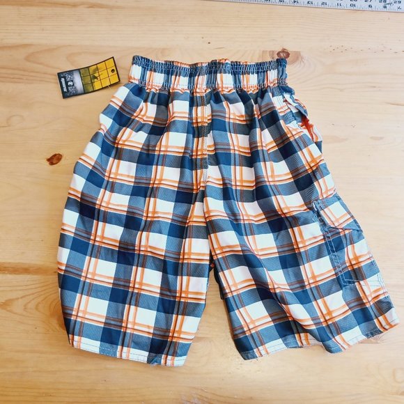 NEW! Ripzone Boy's M Swim Trunks Orange /Grey Combo (3752) - Picture 6 of 11